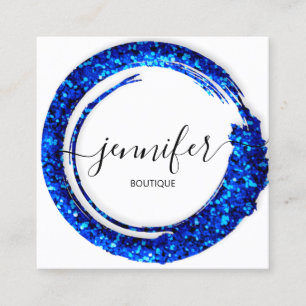 Carte De Visite Carré Boutique professionnelle Parties scintillant Blue 