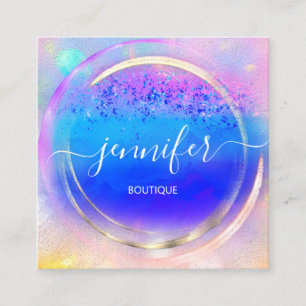 Carte De Visite Carré Boutique professionnelle Rose Gold Holographe Driv