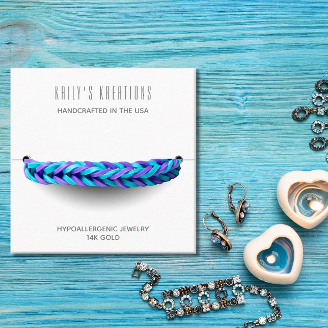 Carte De Visite Carré Bracelet moderne Afficher Carré blanc (Créateur téléchargé)