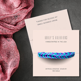 Carte De Visite Carré Bracelet moderne avec écran clair rose pâle