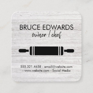 Carte De Visite Carré Broche à rouleaux Lignes modernes Texture