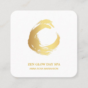 Carte De Visite Carré *~* Brosse d'or Zen Méditation Yoga Reiki Abstrait