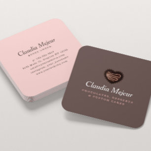 Carte De Visite Carré Brown moderne simple boulon au chocolat