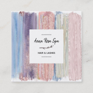 Carte De Visite Carré *~* Brush Splash Stripe Gold Parties scintillant B