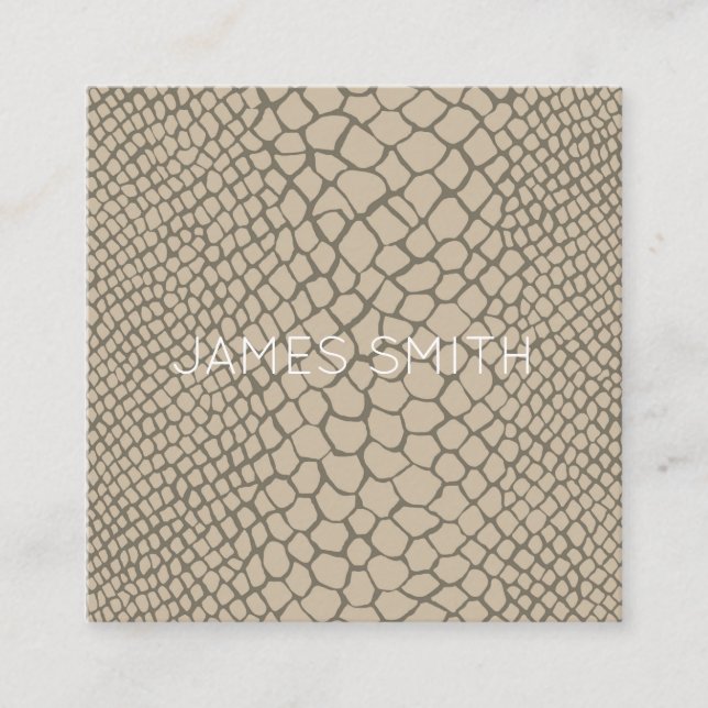 Carte De Visite Carré Bureau du concepteur Poster de animal Snakeskin Ta (Devant)
