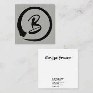 Carte De Visite Carré Businesscards carrés de monogramme en cercle noir