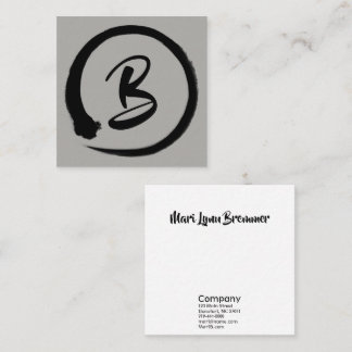 Carte De Visite Carré Businesscards carrés de monogramme en cercle noir