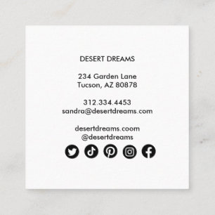 Carte De Visite Carré Cactus Flower Desert Garden Photo Tourisme
