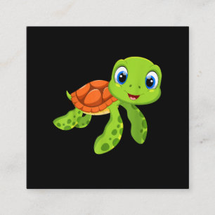 Carte De Visite Carré Cadeau de la petite tortue de mer