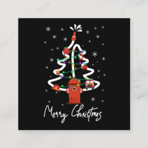 Carte De Visite Carré Cadeau de pompier  Joyeux pompier de Noël