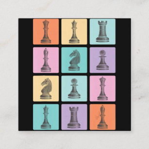 Carte De Visite Carré Cadeau d'échecs J'Aime Vraiment Les Échecs