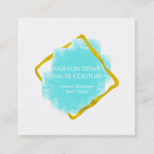 Cadre bleu d'aqua chic d'or d'aquarelle moderne