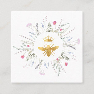 Carte De Visite Carré Cadre fleur sauvage Queen Bee