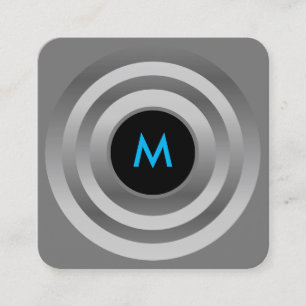 Carte De Visite Carré Cadre moderne futuriste moderne et rond de bouton 