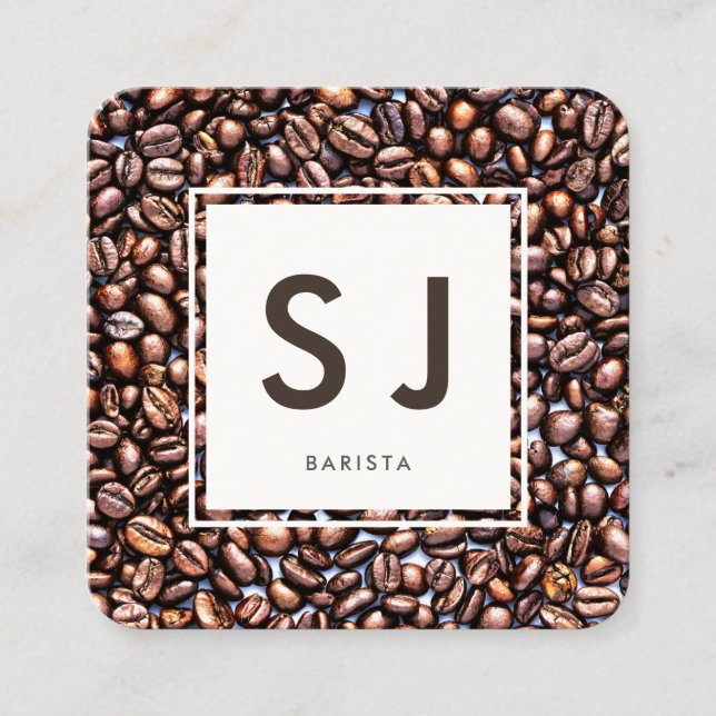 Carte De Visite Carré Café Barista (Devant)