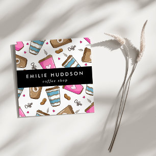 Carte De Visite Carré Café, Café, Café, Barista, Café