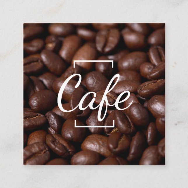 Carte De Visite Carré Café / Fèves de café (Devant)