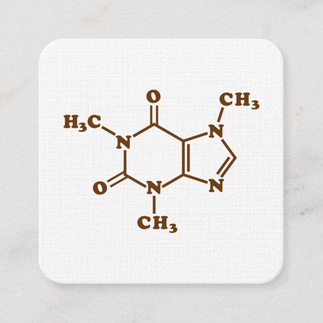 Carte De Visite Carré Caffeine Coffee Molecular Chemical Formula (Devant)