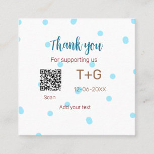 Carte De Visite Carré Caisse de lune de miel Ajouter code Q R nom du cou