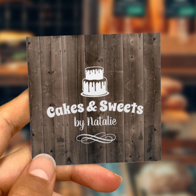 Carte De Visite Carré Cakes & Sweets Cupcake Accueil Boulangerie Grange  (Créateur téléchargé)