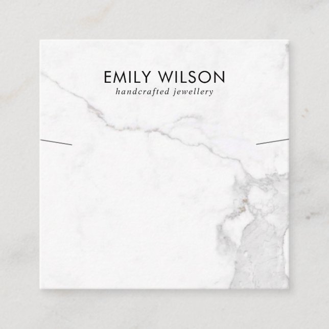 CARTE DE VISITE CARRÉ CALACATTA MARBRE TEXTURE COULEUR BRACELET AFFICHAG (Devant)