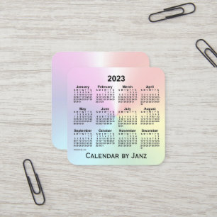 Carte De Visite Carré Calendrier Rainbow Shimmer 2023 par Janz