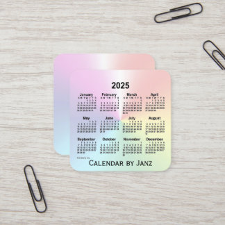 Carte De Visite Carré Calendrier Rainbow Shimmer 2025 par Janz
