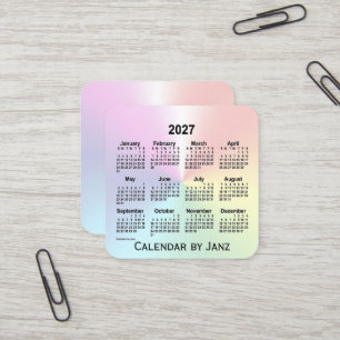 Carte De Visite Carré Calendrier Rainbow Shimmer 2027 par Janz