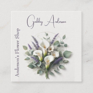 Carte De Visite Carré Calla Lilies et Lavender
