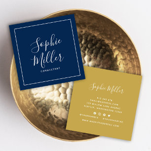 Carte De Visite Carré Calligraphie des frontières Médias sociaux Couleur