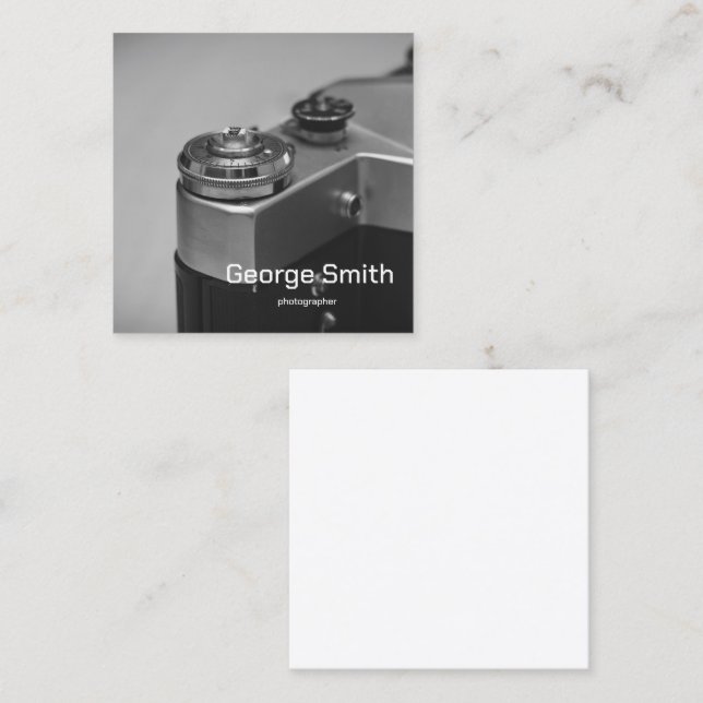 Carte De Visite Carré Caméra rétro (Devant / Derrière)