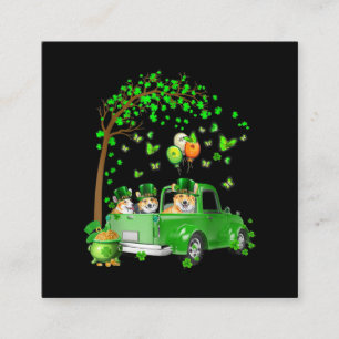 Carte De Visite Carré Camion Vert Jour de la Saint Patrick De Corgi Sous