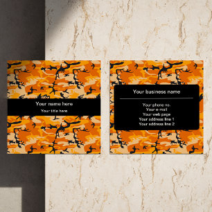 Carte De Visite Carré Camo orange, Camouflage, Militaire, Armée