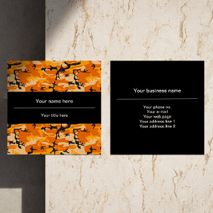 Carte De Visite Carré Camo orange, Camouflage, Militaire, Armée