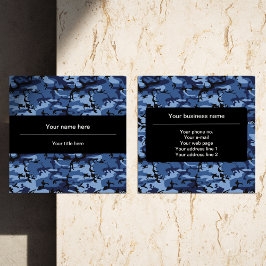 Carte De Visite Carré Camouflage bleu marine, Motif militaire, Armée