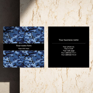 Carte De Visite Carré Camouflage bleu marine, Motif militaire, Armée