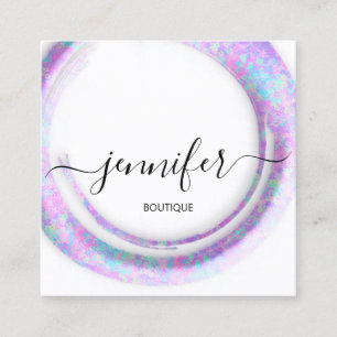 Carte De Visite Carré Camouflage mimétique Abstrait Mode rose blanc