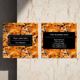 Carte De Visite Carré Camouflage orange, Militaire, Armée