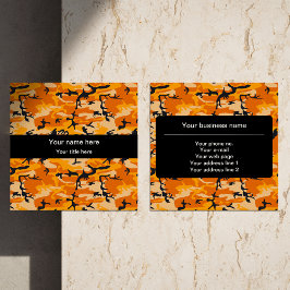 Carte De Visite Carré Camouflage orange, Militaire, Armée