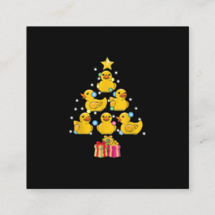 Carte De Visite Carré Canard en caoutchouc Noël Arbre canard canard Noël