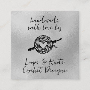 Carte De Visite Carré Carré au crochet fait avec amour