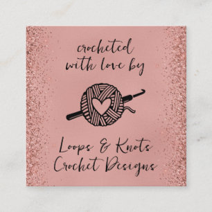 Carte De Visite Carré Carré au crochet fait avec amour