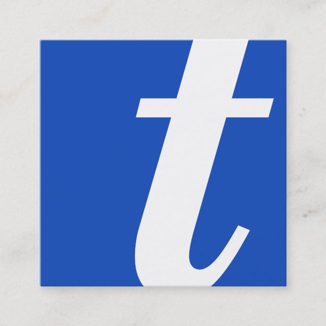 Carte De Visite Carré carré bleu monogramme (Devant)