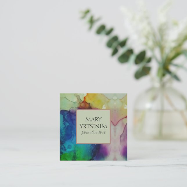 Carte De Visite Carré Carré d'encre (Debout devant)