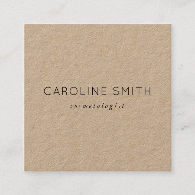Carte De Visite Carré carré féminine chic Rustic Kraft (Devant)