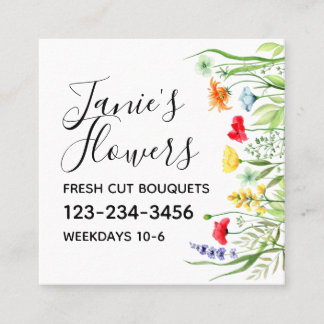 Carte De Visite Carré Carré fleur sauvage
