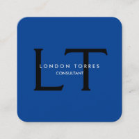 Carré moderne Monogramme tendance Bleu Noir