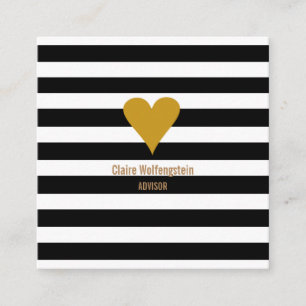 Carte De Visite Carré Carré professionnel Gold Heart