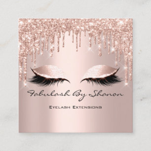 Carte De Visite Carré Carré Rose de maquillage Eyelash Eyelashes