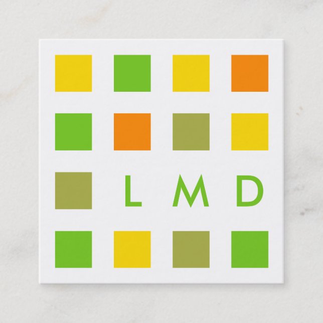 Carte De Visite Carré carrés de mod (Devant)